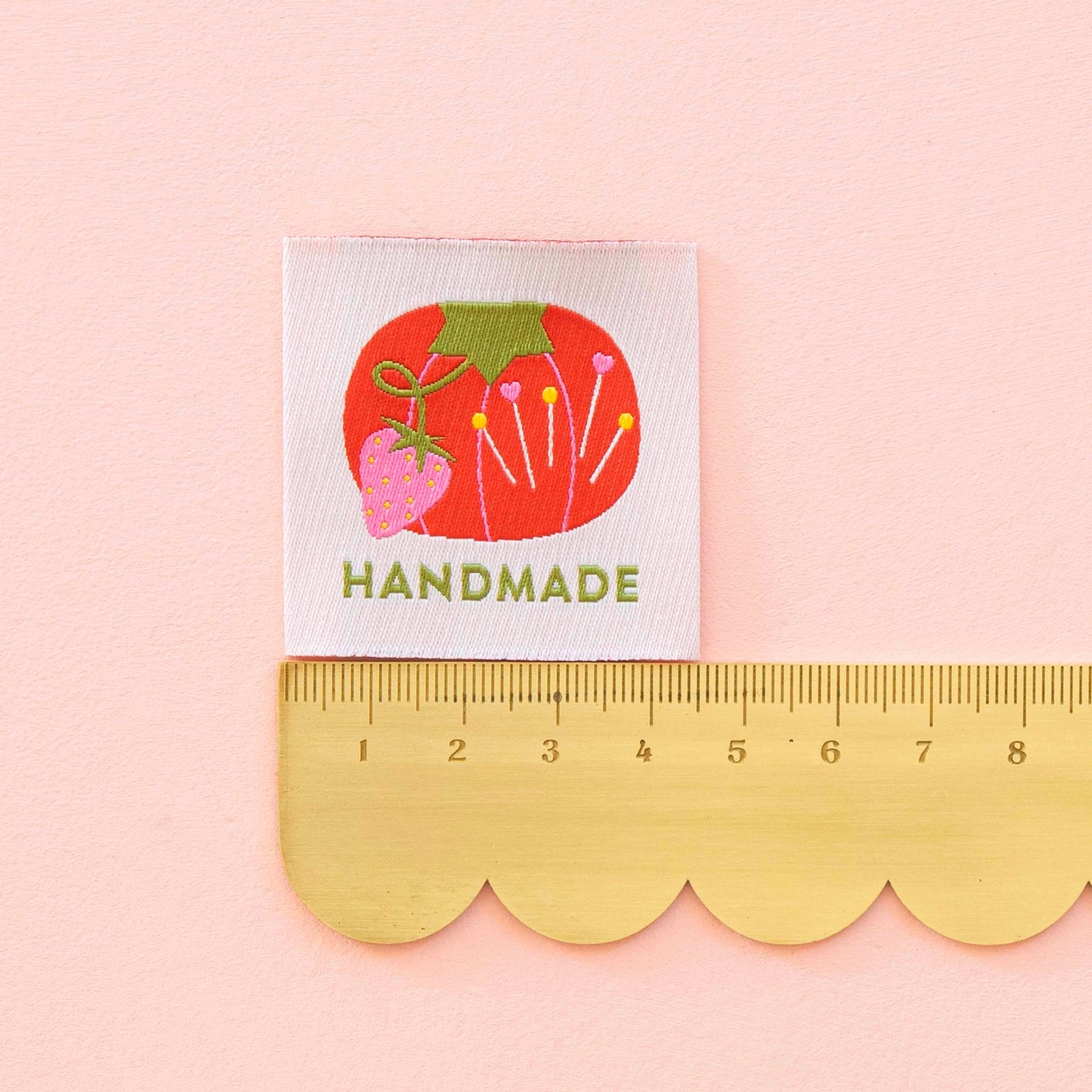 Tomato Pincushion Handmade Large Woven Sewing Labels