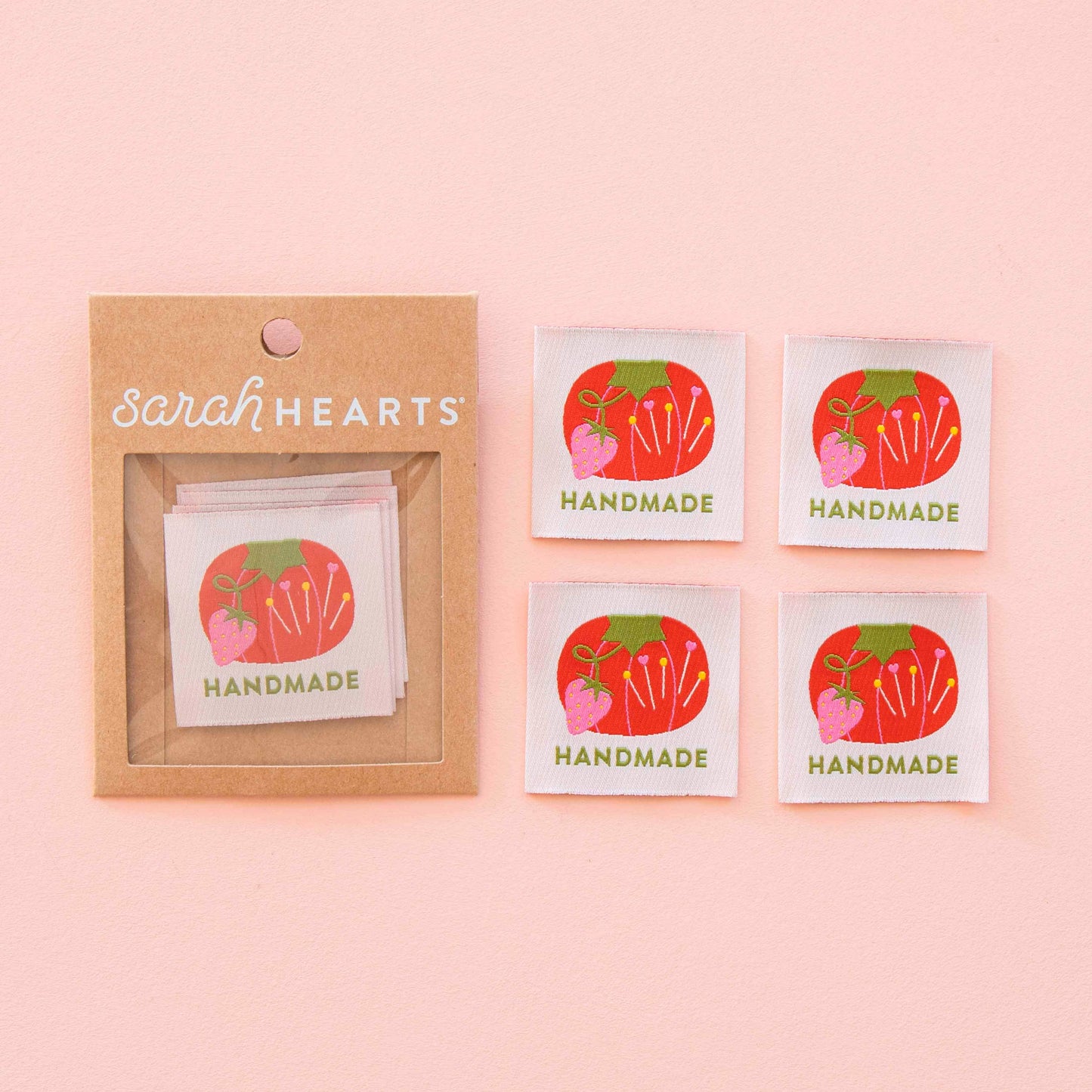 Tomato Pincushion Handmade Large Woven Sewing Labels