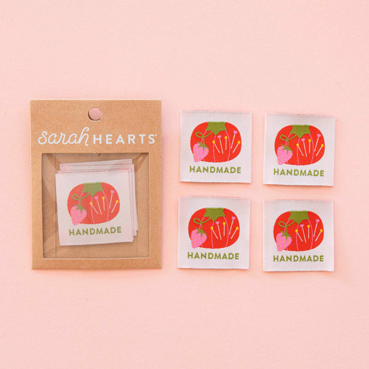 Tomato Pincushion Handmade Large Woven Sewing Labels