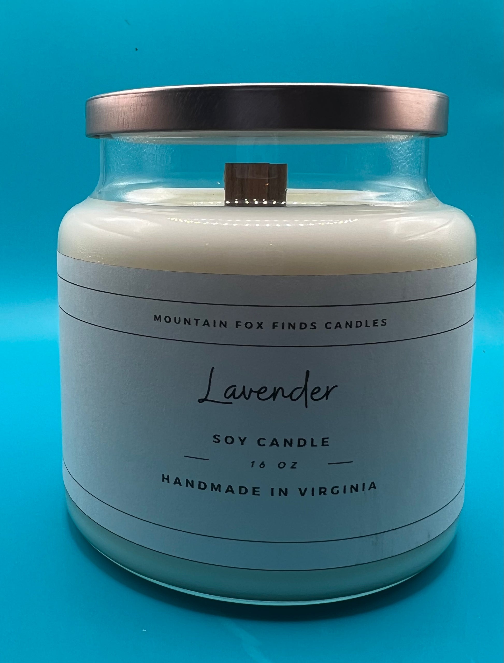 Lavender Apothecary Jar Soy Wax Candle Front Side