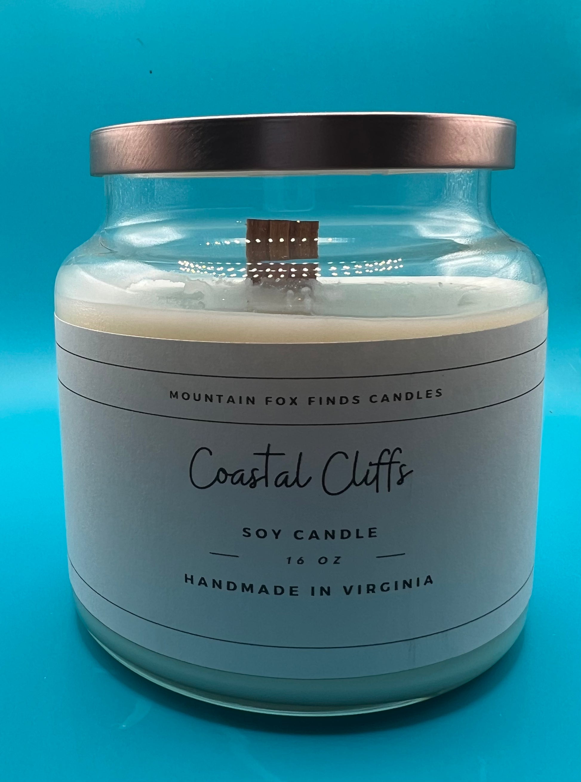 Coastal Cliffs Apothecary Jar Soy Wax Candle Front Side