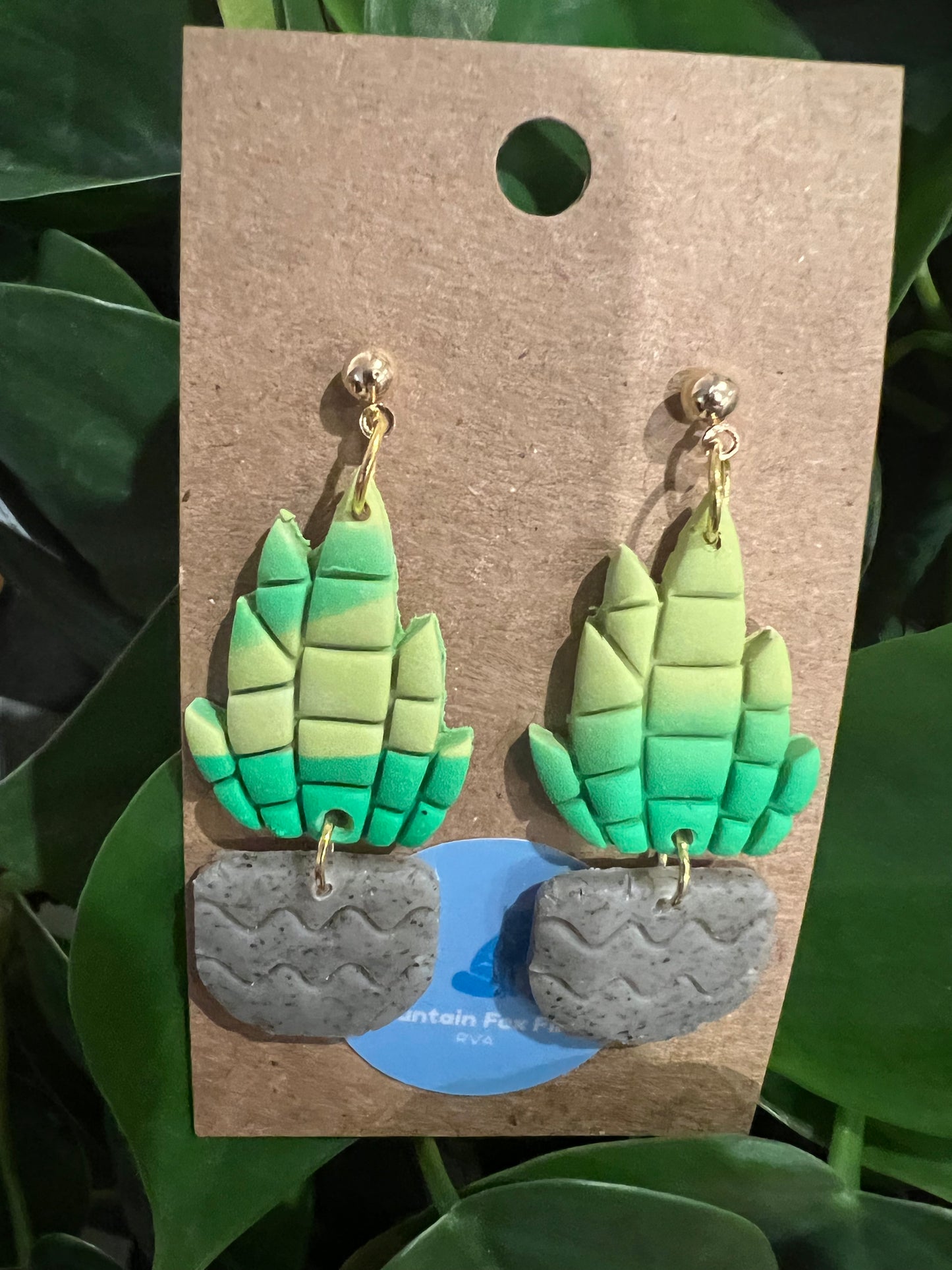 Cactus Dangles in Ombré and Stone